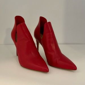 Aldo size 6 red leather booties.